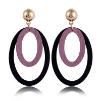 Wood Earring, with Zinc Alloy, for woman, multi-colored, nickel, lead & cadmium free 