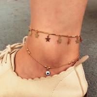 Brass Anklet, Double Layer & fashion jewelry, golden 