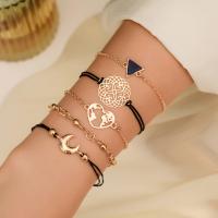 Fashion Zinc Alloy Bracelets, 5 pieces & fashion jewelry, golden 