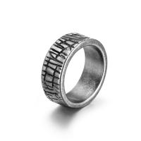 Titanium Steel Finger Ring, polished, fashion jewelry, silver color 