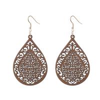 Wood Earring, with Zinc Alloy, fashion jewelry 
