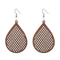 Wood Earring, with Zinc Alloy, fashion jewelry 