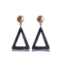 Wood Earring, with Flocking Fabric & Zinc Alloy, for woman 