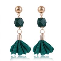 Fashion Create Jewelry Earring, Wood, with Cloth & Zinc Alloy, for woman 
