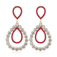 Zinc Alloy Rhinestone Drop Earring, plated & for woman & with rhinestone 