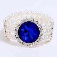Bracelets perles en strass, alliage de zinc, avec strass & perle de plastique, pour femme, plus de couleurs à choisir, 36mm .29 pouce, Vendu par brin