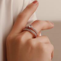 Цирконий Micro Pave Латунь палец кольцо, с кубический цирконий, ювелирные изделия моды & разный размер для выбора, Много цветов для выбора, продается PC