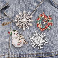 Broche de bijoux de Noël, alliage de zinc, avec zircon cubique, Conception de Noël & bijoux de mode, plus de couleurs à choisir, Vendu par PC