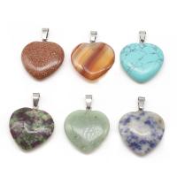 Gemstone Jewelry Pendant, Heart, polished, DIY 
