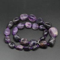 Quartz Necklace, Amethyst, irregular, polished, fashion jewelry & for woman, purple, 18*25-10*14mm 
