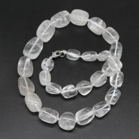 Quartz Necklace, Clear Quartz, irregular, polished, fashion jewelry & for woman, white, 18*25-10*14mm 