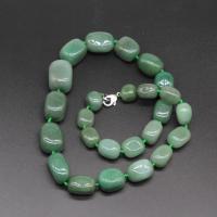 Green Aventurine Necklace, irregular, polished, fashion jewelry & for woman, green, 18*25-10*14mm 