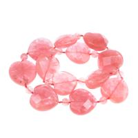 Quartz Necklace, Cherry Quartz, Heart, polished, fashion jewelry & for woman, pink, 25*8*6mm 