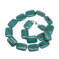 Malachite Beads Necklace, Rectangle, polished, fashion jewelry & for woman, green, 19*13mm 