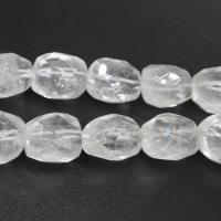 Natural Clear Quartz Beads, Ellipse, polished, fashion jewelry & for woman & faceted, white, 20*15*8mm 