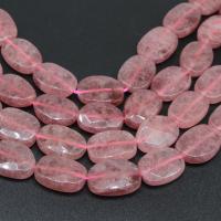 Abalorio De Cuarzo Rosa Natural, cuarzo rosado, elipse, pulido, Bricolaje, Rosado, 20*15*8mm, Vendido por Sarta