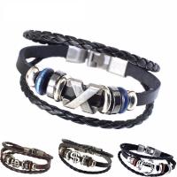 Leatheroid Cord Bracelets, Faux Leather, fashion jewelry & for man 200mm 