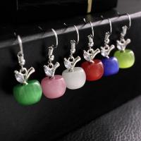Cats Eye Earring, Zinc Alloy, with Natural Stone, fashion jewelry & for woman 