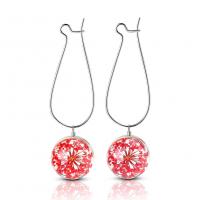 Glass Zinc Alloy Earring, with Glass Beads, fashion jewelry & for woman 55mm 