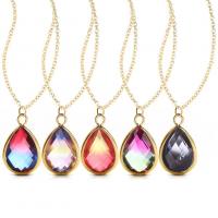 Crystal Zinc Alloy Necklace, with Crystal, plated, fashion jewelry & for woman 