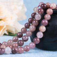 Gefärbte Quarz Perlen, Strawberry Quartz, rund, poliert, verschiedene Größen vorhanden, violett, Länge:ca. 15.4 ZollInch, verkauft von Strang