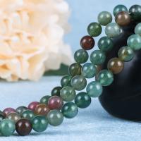 Natürliche Indian Achat Perlen, Indischer Achat, rund, poliert, verschiedene Größen vorhanden, Länge:ca. 15.4 ZollInch, verkauft von Strang