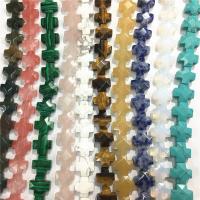 Mixed Gemstone Beads, Natural Stone, Cross, polished Approx 1.5mm, Approx 