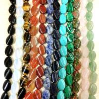 Mixed Gemstone Beads, Natural Stone, Flat Oval, polished & twist 5-7mm Approx 1.5mm, Approx 