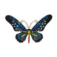 Bijoux broche en Zinc alliage , alliage de zinc, avec strass, papillon, Portable & bijoux de mode, plus de couleurs à choisir, Vendu par PC