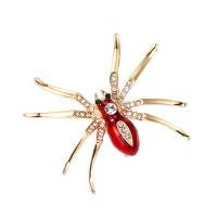 Bijoux broche en Zinc alliage , alliage de zinc, avec strass, araignée, Portable & bijoux de mode, rouge, Vendu par PC