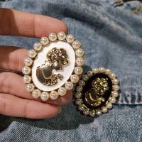 Bijoux broche en Zinc alliage , alliage de zinc, avec perle de plastique, Portable & bijoux de mode, plus de couleurs à choisir, Vendu par PC