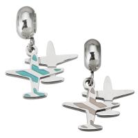 Stainless Steel European Pendants, 316 Stainless Steel, Airplane, plated & DIY 4*11*8mm   17*13*1.5mm Approx 4.5mmmm 
