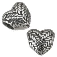 Stainless Steel Large Hole Beads, 316L Stainless Steel, Heart, plated, DIY, silver color, 11.5*11*9mm Approx 4.5mm 