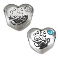 Stainless Steel European Beads, 316L Stainless Steel, Heart, plated, DIY 11.5*10.5*7mm Approx 4mm 