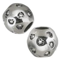 Stainless Steel European Beads, 316L Stainless Steel, Round, plated, DIY, silver color, 10.5*9.5*10.5mm Approx 4.5mm 