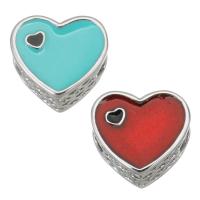 Stainless Steel European Beads, 316L Stainless Steel, Heart, plated, DIY 12*10*7mm Approx 4.5mm 