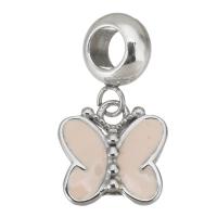 Stainless Steel European Pendants, 316L Stainless Steel, Butterfly, plated, DIY, light pink, 4*11*8mmuff0c11.5*11.5*2.5mm Approx 4.5mm 