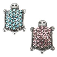 Stainless Steel European Beads, 316L Stainless Steel, with Rhinestone, Animal, plated, DIY & with rhinestone 9*13*8mm Approx 4.5mm 