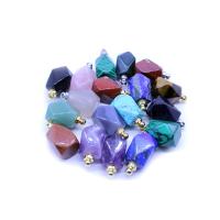 Natural Stone Perfume Bottle Pendant, plated, for woman, mixed colors 