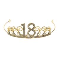 Zinc Alloy Tiaras, Crown, silver color plated, with rhinestone & hollow 