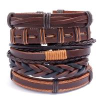 PU Leather Cord Bracelets, 5 pieces & fashion jewelry & Unisex, 6CM,17-18CM,8-9CM,13.5CM,9.7CM 