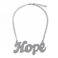 Zinc Alloy Necklace, silver color plated, for woman, 100mm .5 Inch 