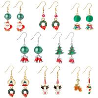 Boucles d'oreilles de Noël, alliage de zinc, Conception de Noël & bijoux de mode & styles différents pour le choix, plus de couleurs à choisir, Vendu par paire