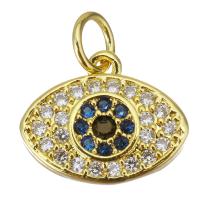 Cubic Zirconia Micro Pave Brass Pendant, plated, fashion jewelry & DIY & for woman & with cubic zirconia, golden Approx 3.5mm 