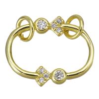 Cubic Zirconia Micro Pave Brass Connector, plated, fashion jewelry & DIY & for woman & with cubic zirconia, golden Approx 3mm 