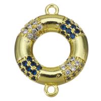 Cubic Zirconia Micro Pave Brass Connector, Round, plated, fashion jewelry & DIY & for woman & with cubic zirconia Approx 1.5mm 