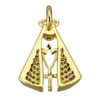 Cubic Zirconia Micro Pave Brass Pendant, plated, fashion jewelry & DIY & for woman & with cubic zirconia, golden Approx [