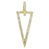 Cubic Zirconia Micro Pave Brass Pendant, plated, fashion jewelry & DIY & for woman & with cubic zirconia, golden Approx 