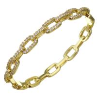 Cubic Zirconia Micro Pave Brass Bracelet, plated, fashion jewelry & DIY & for woman & with cubic zirconia, golden, 7mm 