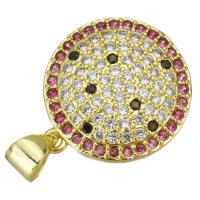 Cubic Zirconia Micro Pave Brass Pendant, Round, plated, fashion jewelry & DIY & for woman & with cubic zirconia Approx 3.5mm 